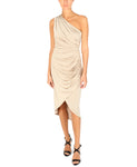 One Shoulder Ruched Fall Above the Knee Dress