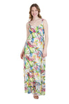 Empire Waistline Floral Print Sleeveless Sweetheart Tiered Hidden Back Zipper Flowy Maxi Dress