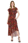 Sheath Halter Chiffon Floral Print Sheath Dress