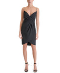 Spaghetti Strap Crepe Sweetheart Wrap Stretchy Short Dress by Julia Jordan