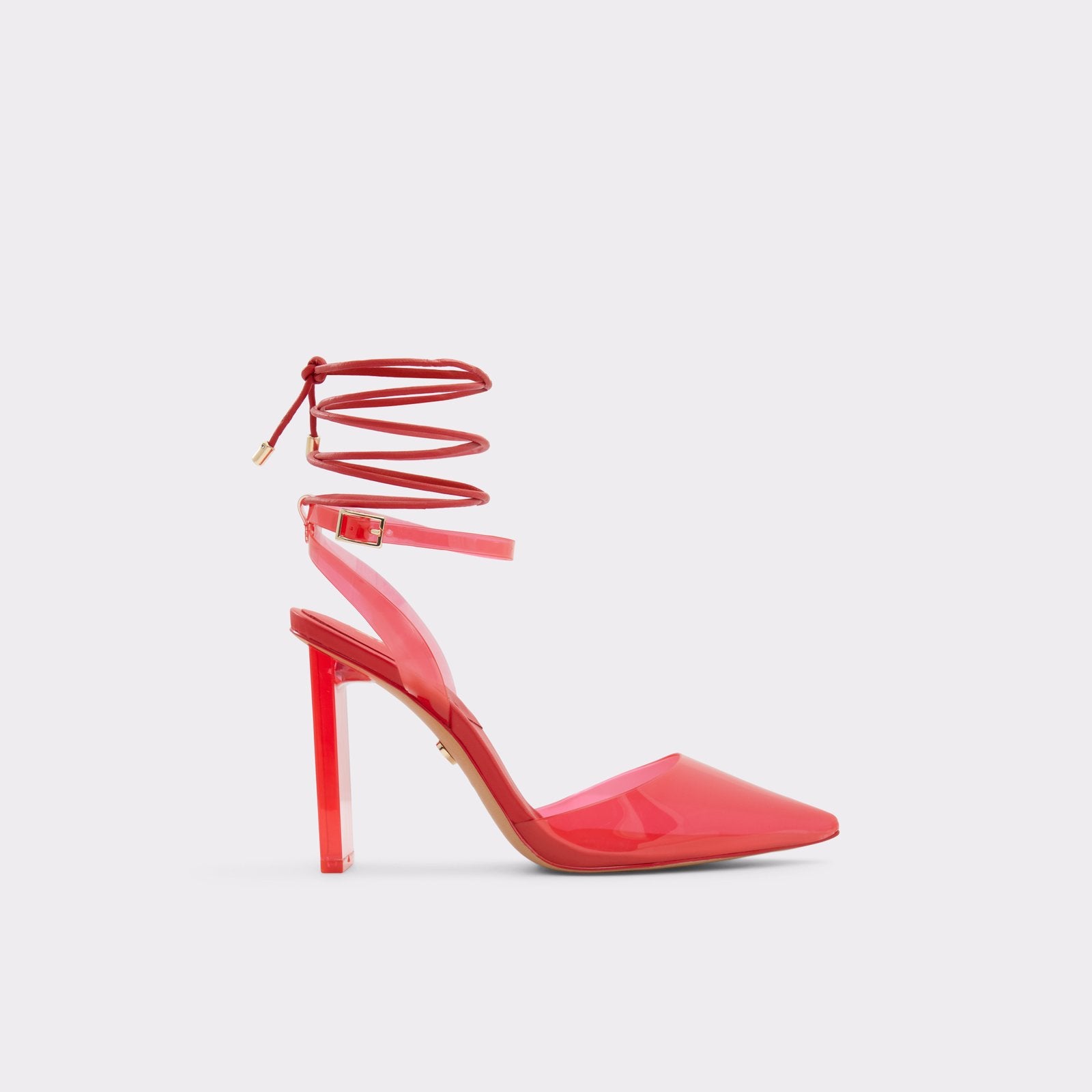 Aldo Women’s Pillow Walk Comfortable Lace Up Heeled Sandals Delfina (Red)