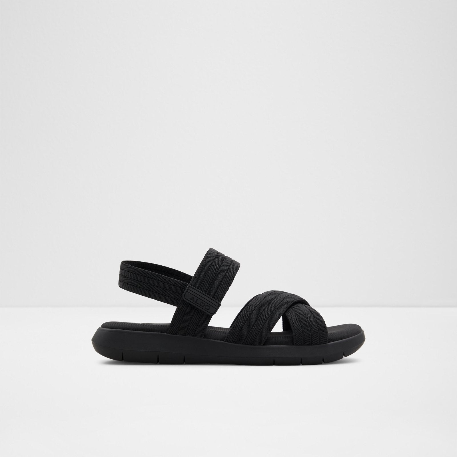 Aldo Men’s Pillow Walk Comfortable Strappy Flat Sandals Kev (Black)