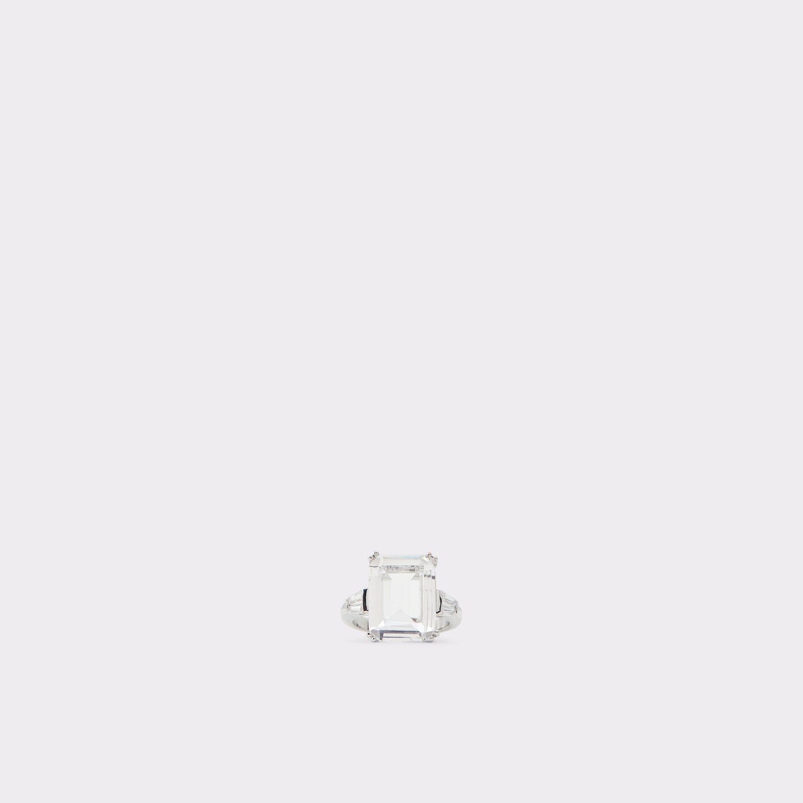 Aldo Women’s Silver Rhinestone Ring Radiani (Silver-Clear Multi)