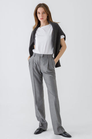 Siena Pants in plaid- GRISETTE