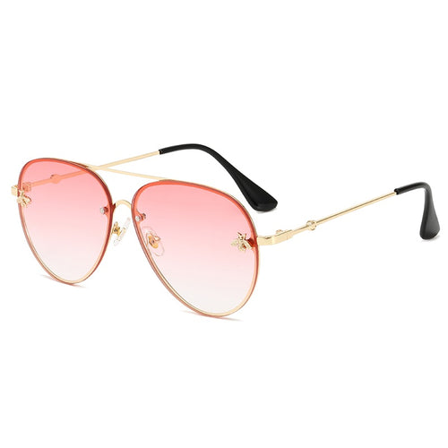 Luxe Volition Women's Ladies Dubai Rose Gold Mirrored Pilot Sunglasses