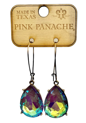 Pink Panache Purple AB Rhinestone Teardrop Earring - Deja Nu Tx