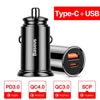 Baseus Dual USB Car Charger 5A Fast Charing 2 Port 12-24V Cigarette Socket Lighter Car USBC Charger for iPhone 12 Power Adapter