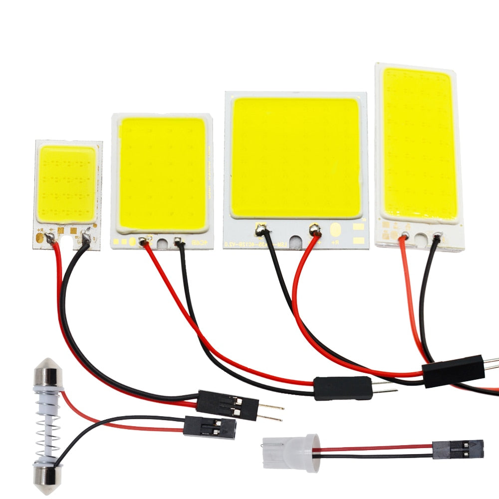 White Red Blue T10 W5w Cob 24SMD 36SMD 48SMD Car Led Clearance License Panel Lamp Auto Interior Reading Bulb Trunk Festoon Light - CrazyCheapAuto