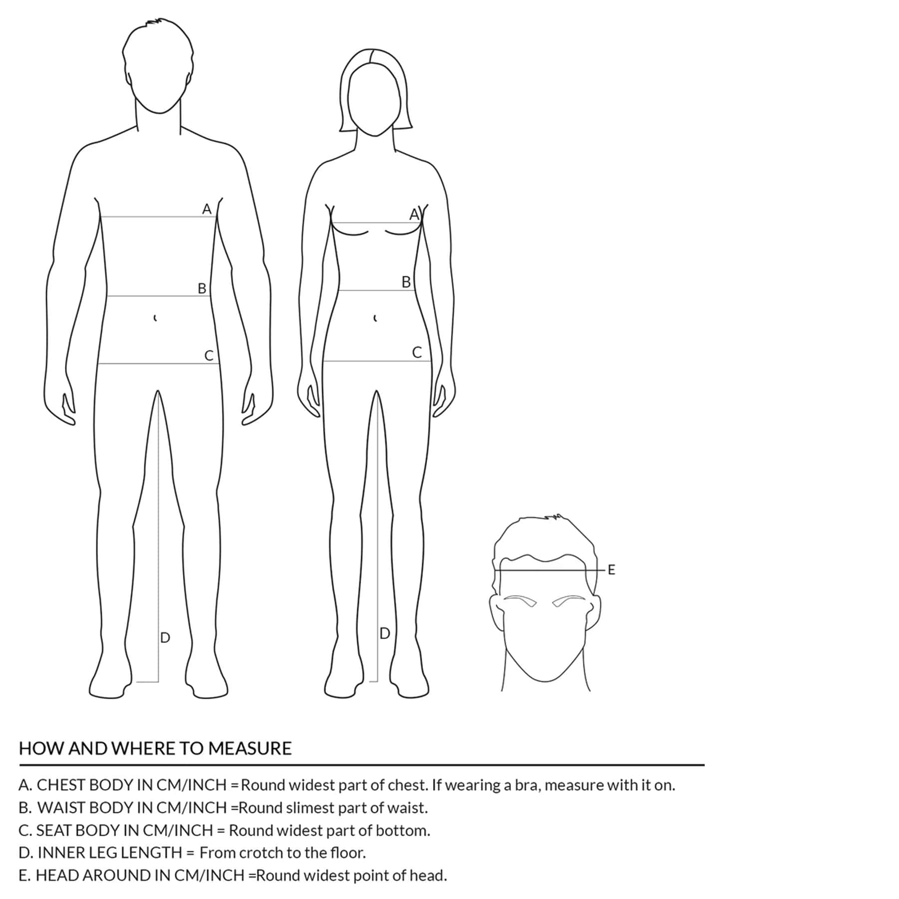 Cross Sportswear guide on how and where to measure body measurements