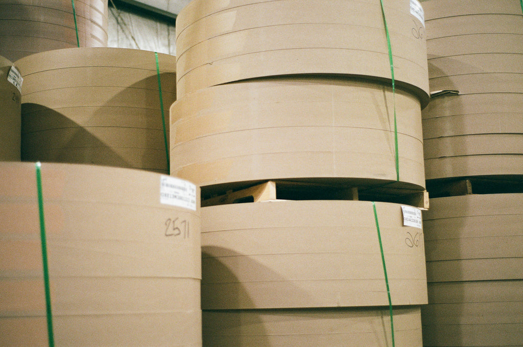 rolls of brown kraft paper