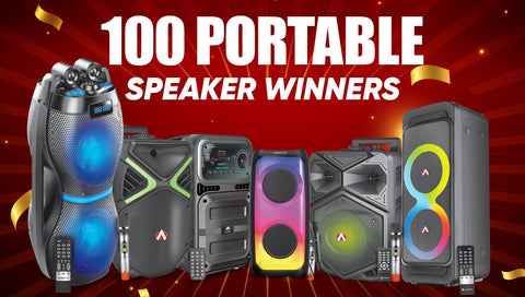 100 portable speakers giveaway
