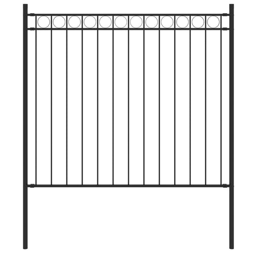 Gard de grădină, negru, 1,7x0,8 m, oțel
