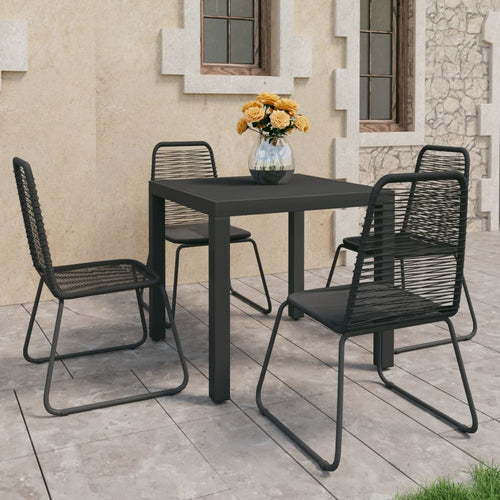 Set mobilier de grădină, 5 piese, negru, ratan PVC