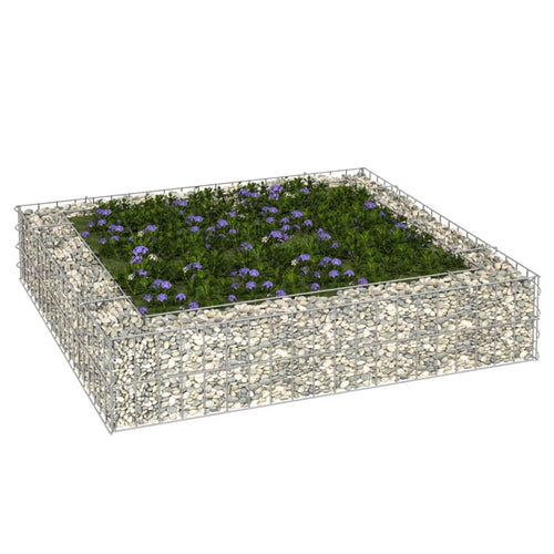 Strat înălțat de gabion, 100x100x20 cm, oțel galvanizat