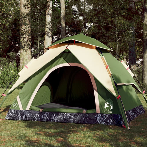 Cort de camping cupolă 4 persoane, setare rapidă, verde