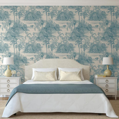 DUTCH WALLCOVERINGS Tapet „Tropical”, bej și albastru deschis