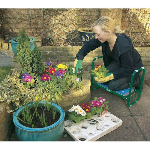 Draper Tools Scaun/ Suport de grădinărit pliabil, verde, fier, 64970 Lando
