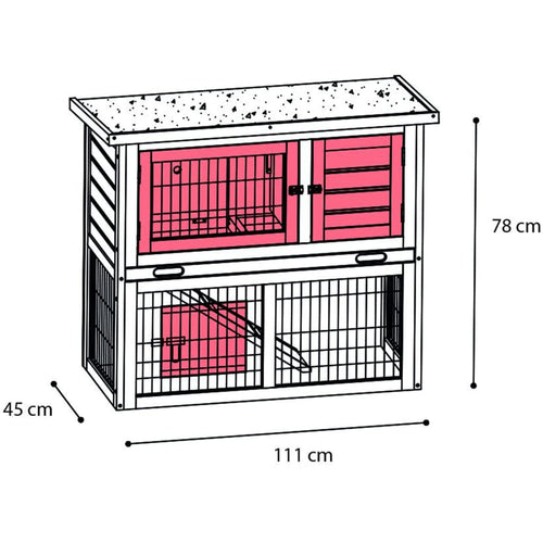 FLAMINGO Cușcă pentru iepuri "Loft Urban", 111x45x78 cm Lando