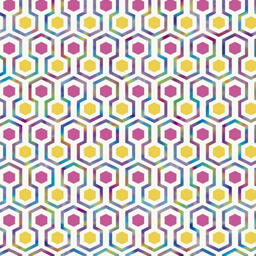 Noordwand Tapet „Good Vibes Hexagon Pattern”, roz și galben