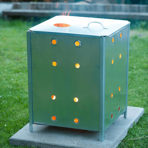 Nature Incinerator de grădină, 46x46x65 cm, oțel galvanizat, pătrat Lando