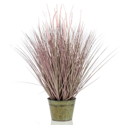 Emerald Iarbă artificială Pennisetum, 99 cm, în ghiveci de zinc Lando