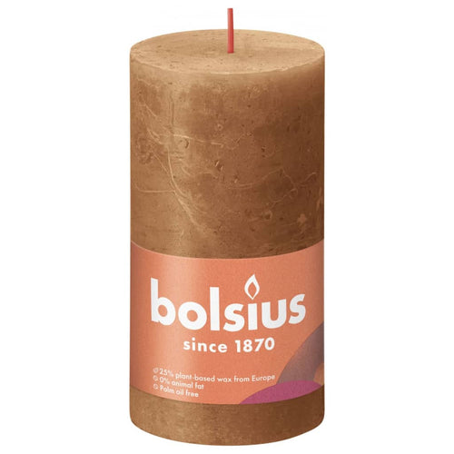 Bolsius Lumânări bloc rustice Shine, 4 buc., maro condiment, 130x68 mm Lando