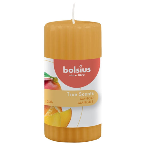 Bolsius Lumânări parfumate striate, 6 buc., mango, 120 x 58 mm Lando
