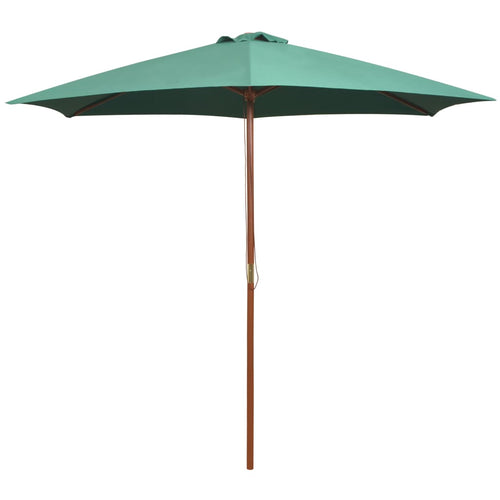 Umbrelă de soare cu stâlp de lemn 270 x 270 cm, verde Lando