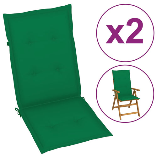 Perne scaun de grădină, 2 buc, verde, 120x50x3 cm Lando