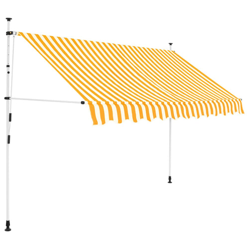 Copertină retractabilă manual, portocaliu și alb, 300 cm, dungi Lando