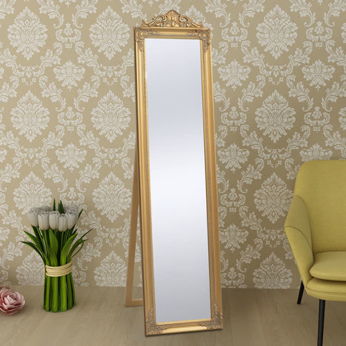 Oglindă verticală în stil baroc 160 x 40 cm auriu Lando