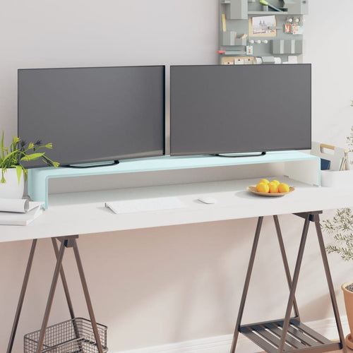 Stativ TV/Suport monitor, sticlă, verde, 120 x 30 x 13 cm Lando