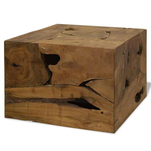 Măsuță de cafea, 50 x 50 x 35 cm, lemn de tec natural, maro Lando
