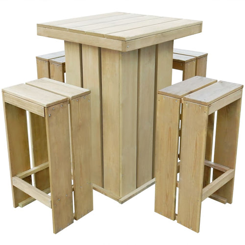 Set mobilier de exterior, 5 piese, lemn de pin tratat Lando