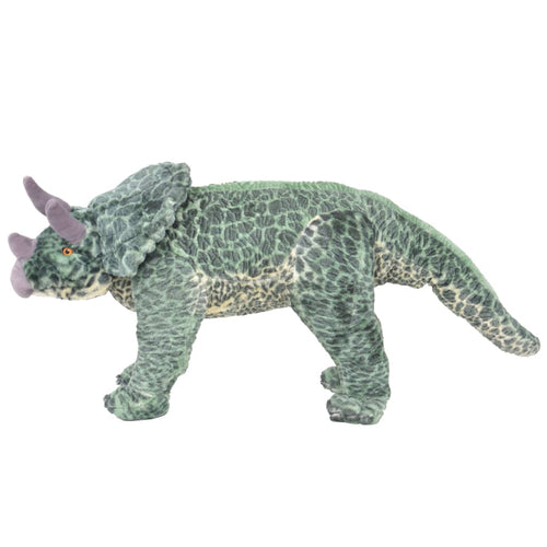 Jucărie din pluș dinozaur Triceratops în picioare, verde, XXL Lando