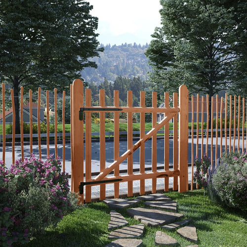 Poarta de gard simplă, lemn de alun tratat, 100 x 100 cm Lando