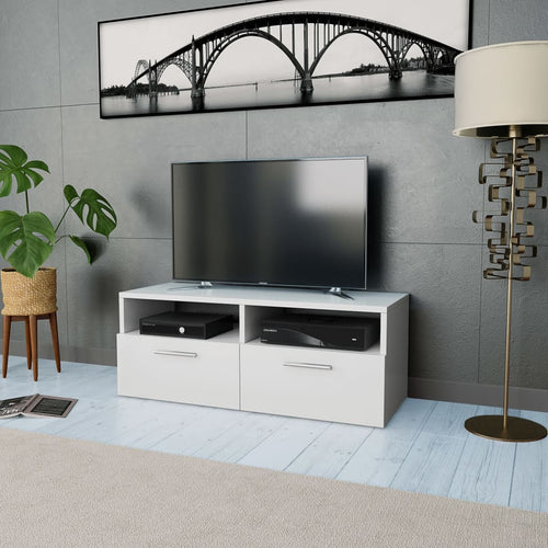 Comodă TV, PAL, 95 x 35 x 36 cm, alb Lando