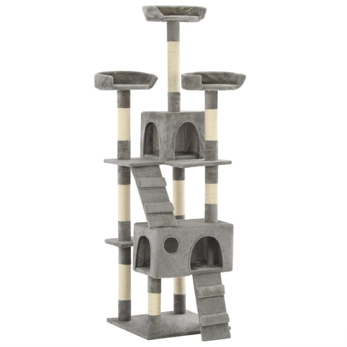 Ansamblu pentru pisici cu stâlpi funie sisal, 170 cm, gri Lando