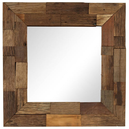 Oglindă, 50 x 50 cm, lemn masiv reciclat Lando