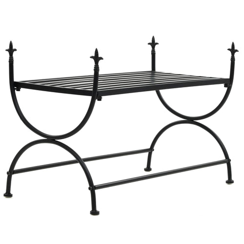 Bancă în stil vintage, negru, metal, 83x42x55 cm Lando