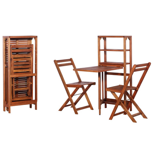 Set mobilier bistro pliabil, 3 piese, lemn masiv de acacia Lando