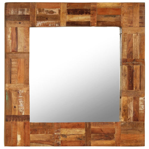 Oglindă de perete, 60 x 60 cm, lemn masiv reciclat Lando