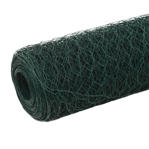 Plasă de sârmă găini, verde, 25 x 1,2 m, oțel cu înveliș PVC Lando