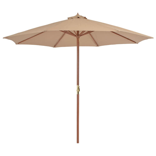 Umbrelă soare de exterior, stâlp metalic, 300 cm, gri taupe Lando