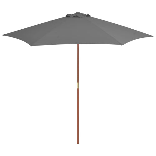 Umbrelă de soare de exterior, stâlp din lemn, antracit, 270 cm Lando