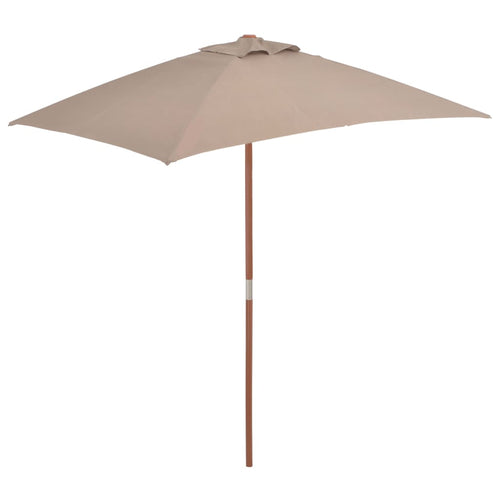 Umbrelă de soare, exterior, stâlp lemn, 150x200 cm, gri taupe Lando