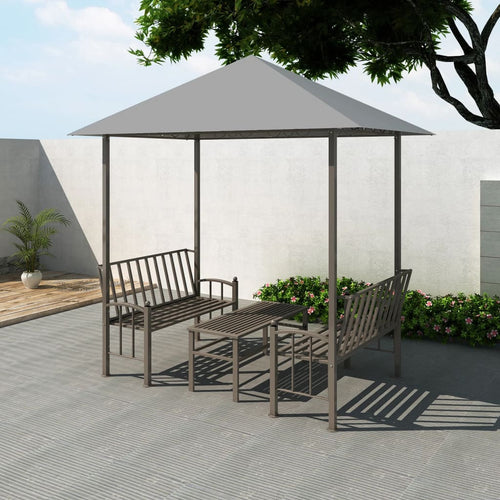 Pavilion de grădină cu masă și bănci, antracit, 2,5x1,5x2,4 m Lando