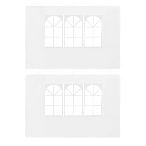 Perete lateral cort petrecere, 2 buc, alb, PE, cu fereastră