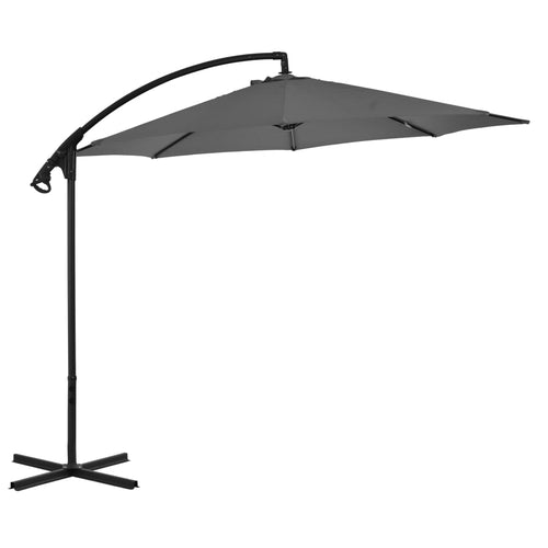Umbrelă suspendată cu stâlp din oțel, antracit, 300 cm Lando