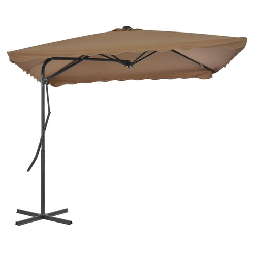 Umbrelă soare de exterior, stâlp oțel, gri taupe, 250 x 250 cm Lando